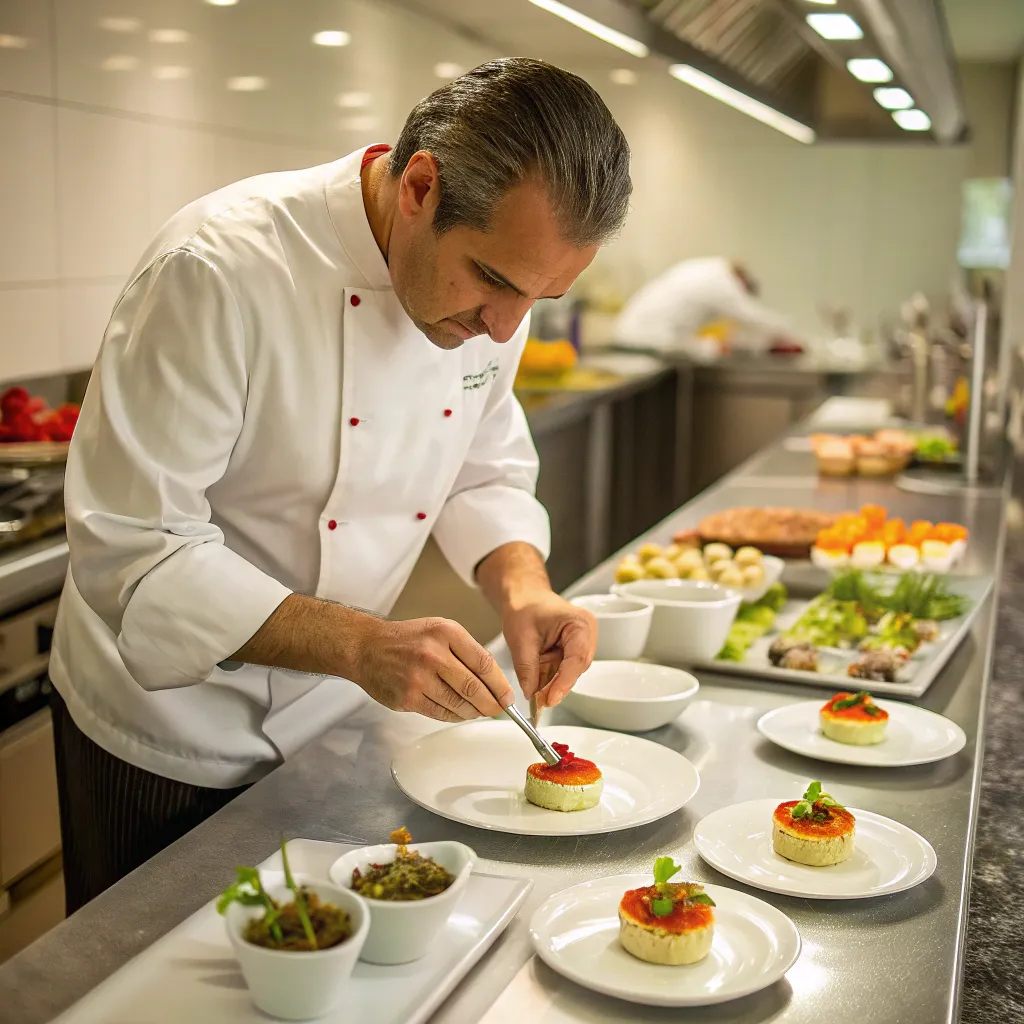 Professional chef preparing an exquisite national dish